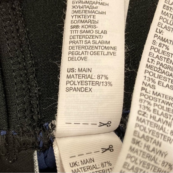 Women’s Adidas Shorts Pockets Athletic Stretchy Running Curved Hem M Navy Blue - Picture 12 of 13